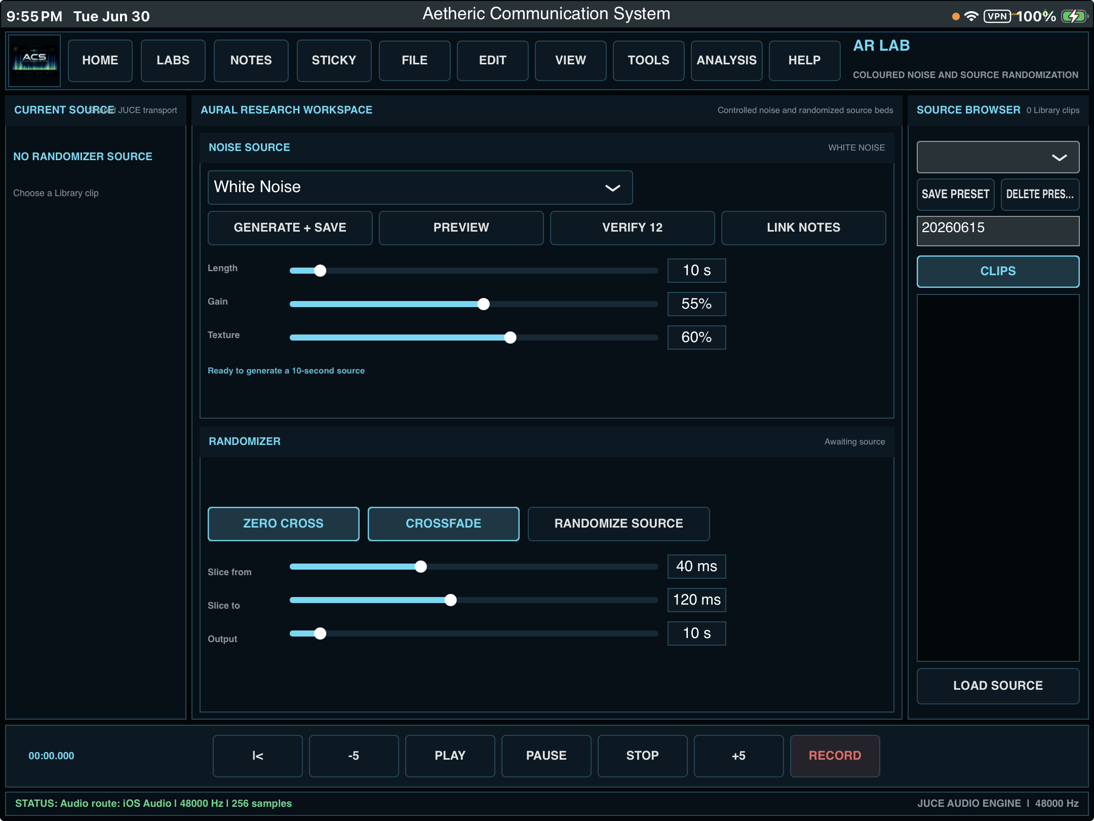AR Lab noise and randomization