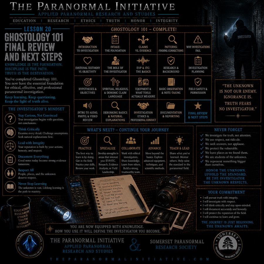 Ghostology 101 lesson 20 graphic
