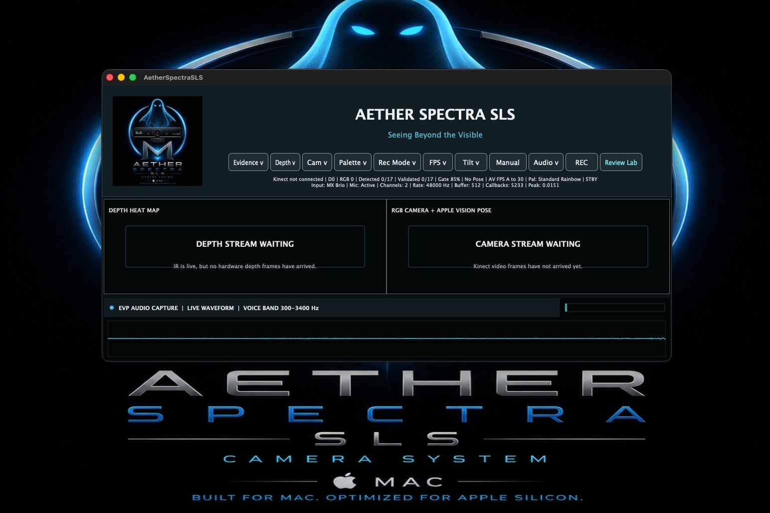 AetherSpectra SLS native Apple paranormal software graphic