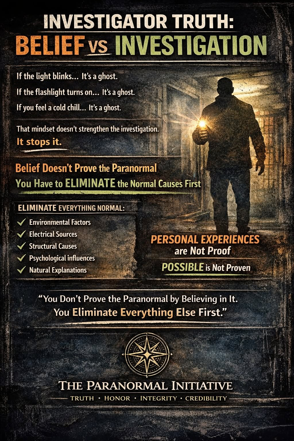 Investigator truth belief versus investigation graphic