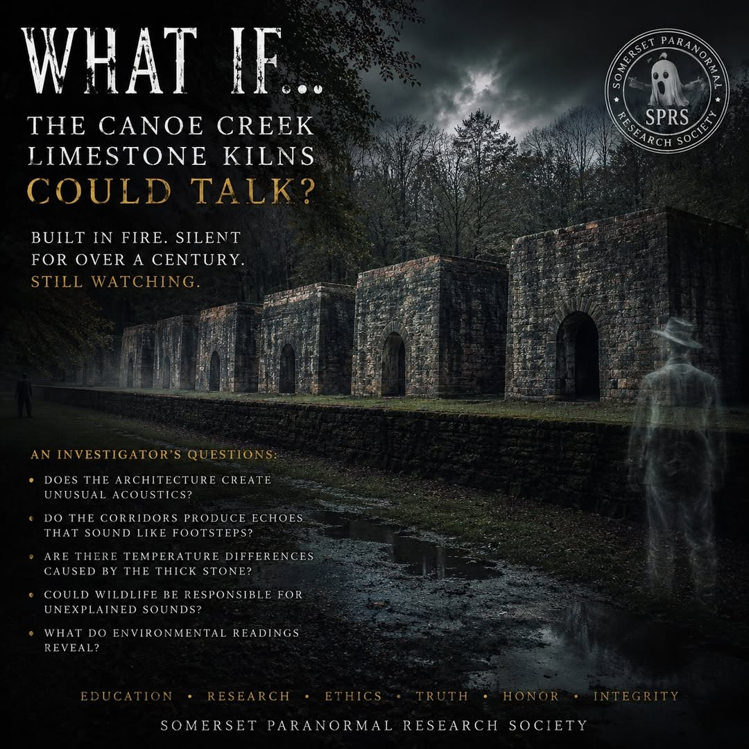 Canoe Creek limestone kilns history and mystery investigation reflection graphic