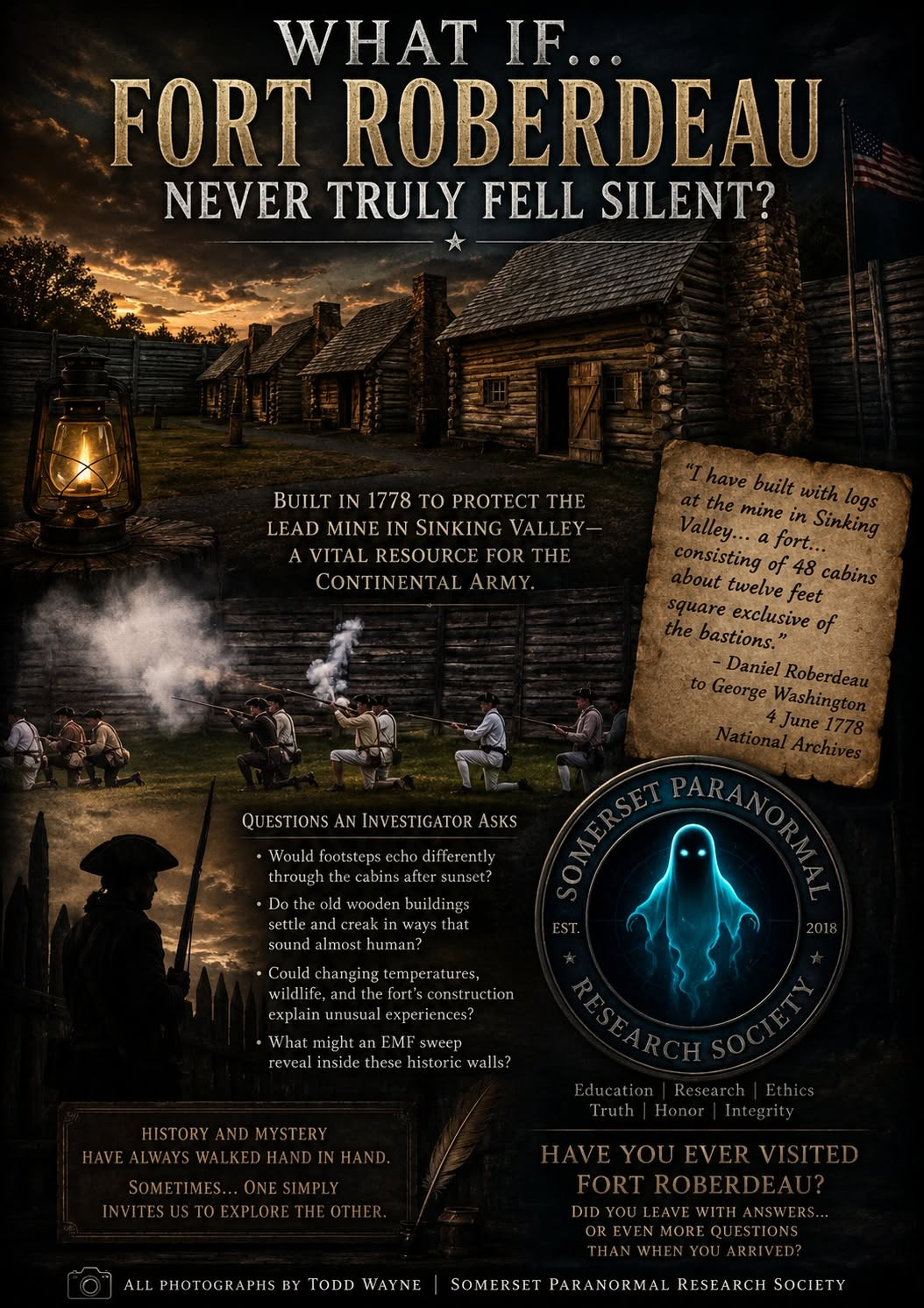 Fort Roberdeau history and mystery investigation reflection graphic
