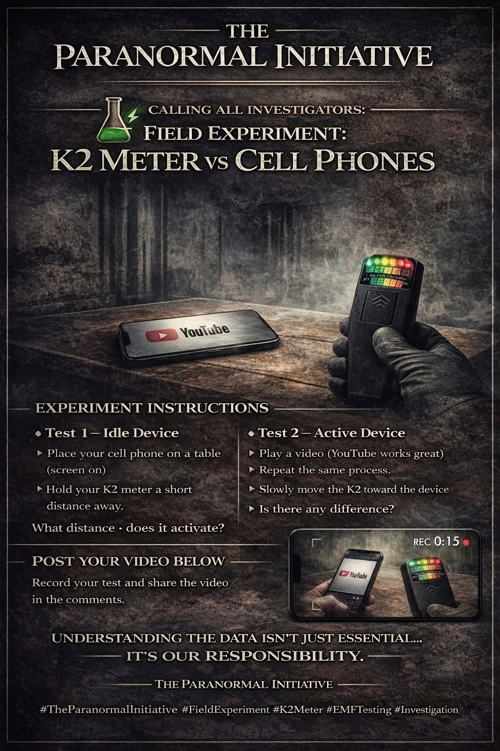 Field experiment K2 meter versus cell phones graphic