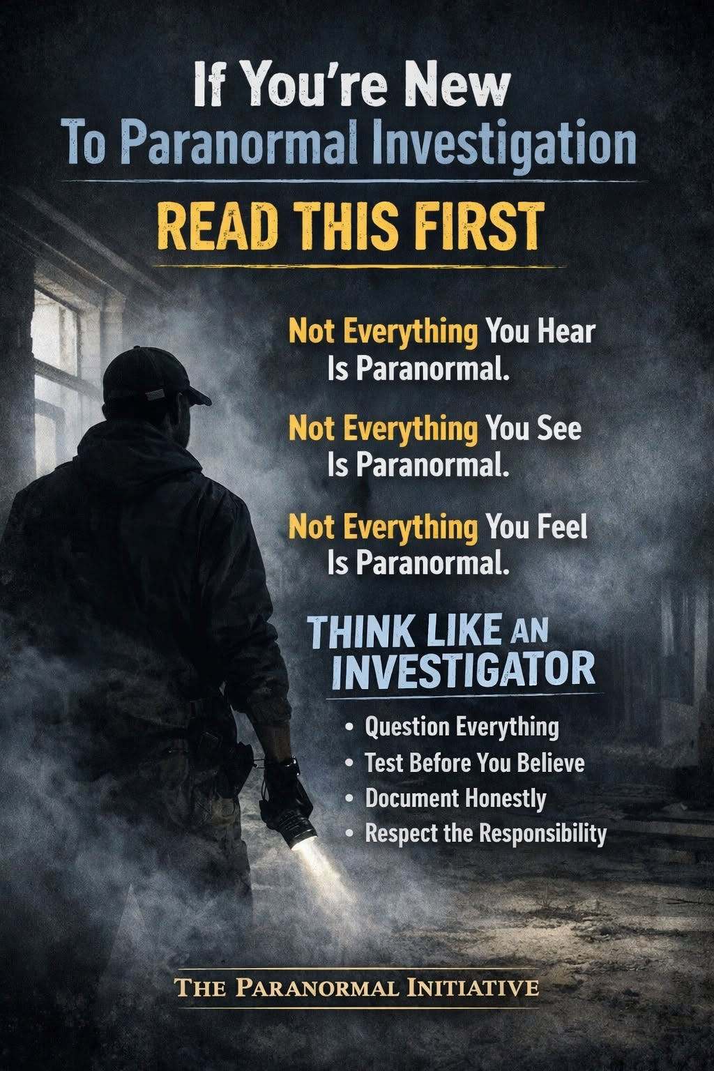 If you are new to paranormal investigation read this first series graphic