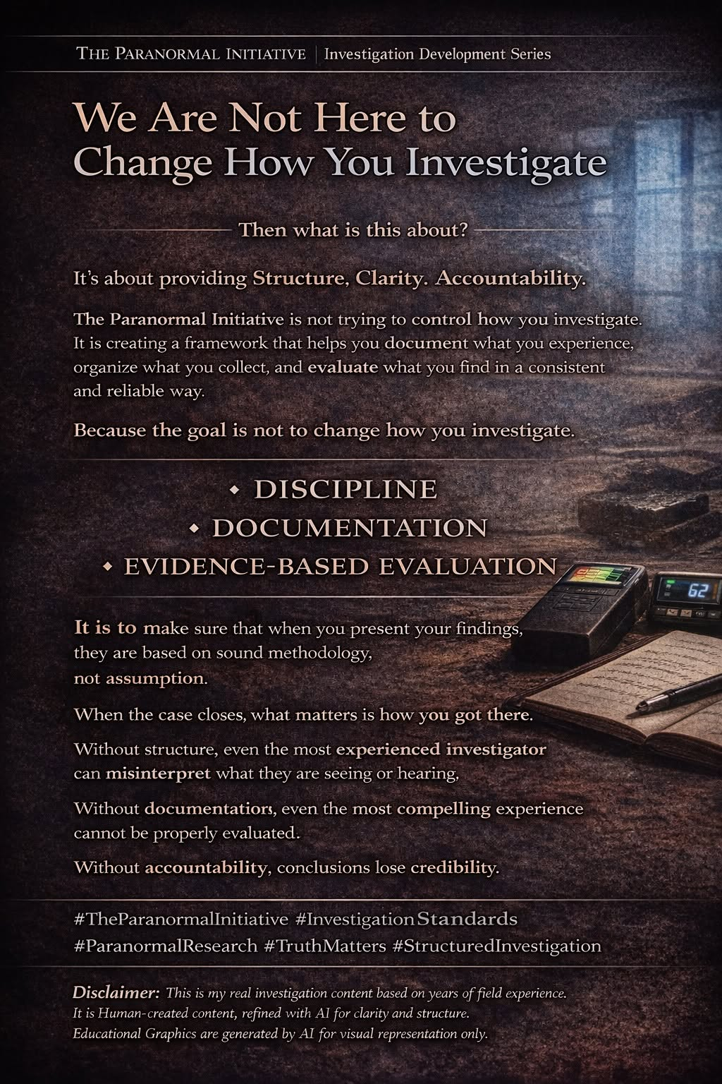 We are not here to change how you investigate series graphic