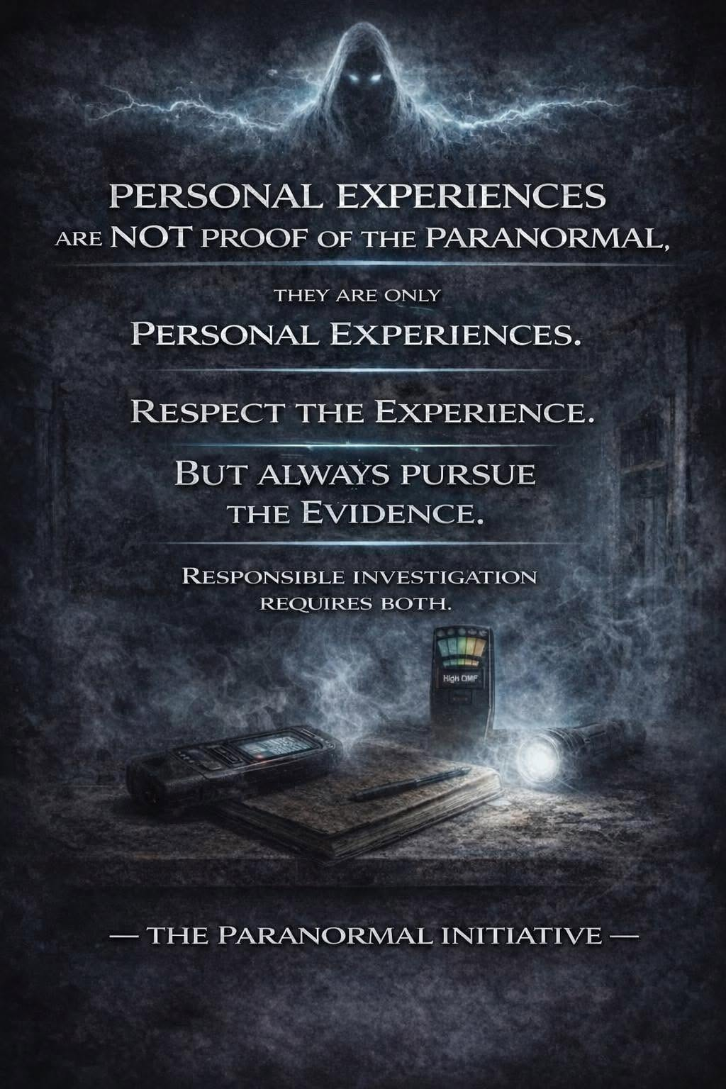 Personal experiences are not proof of the paranormal series graphic