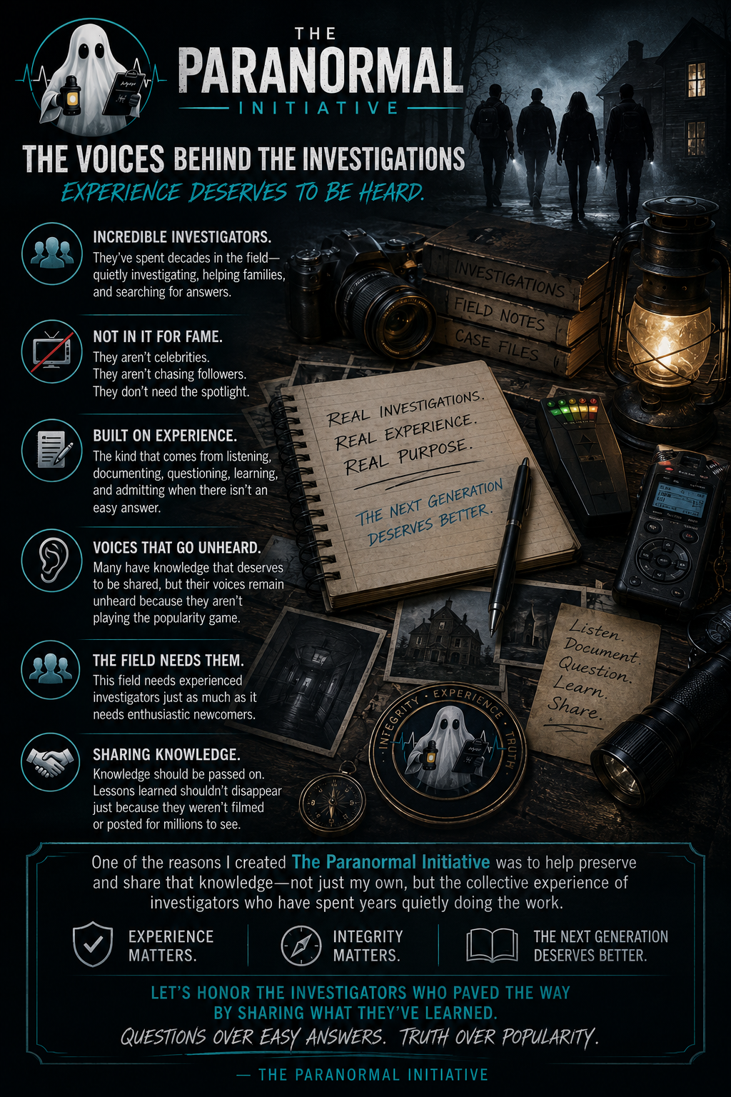The voices behind the investigations experience deserves to be heard graphic