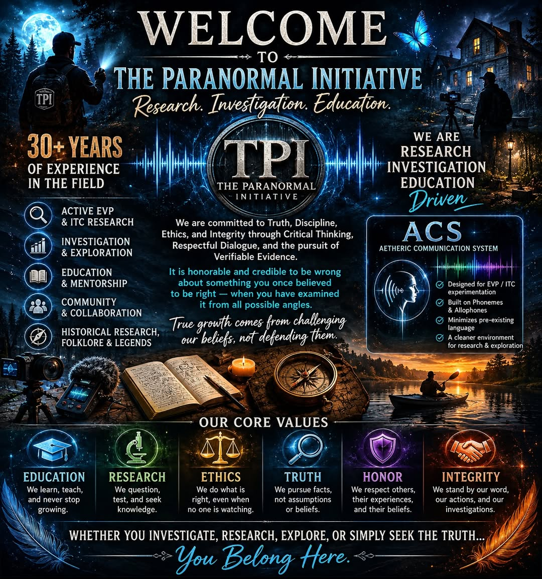 Welcome to The Paranormal Initiative graphic